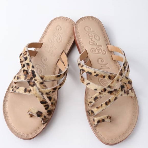 Zooche Leopard Print Pony Fur Slide Sandals 8.5 - Picture 4 of 8